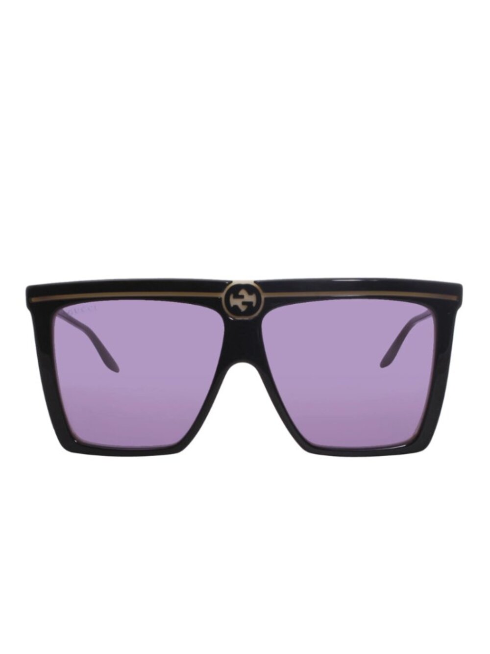 Gucci Womens Sunglasses Black/Ivory Gold Purple New Original